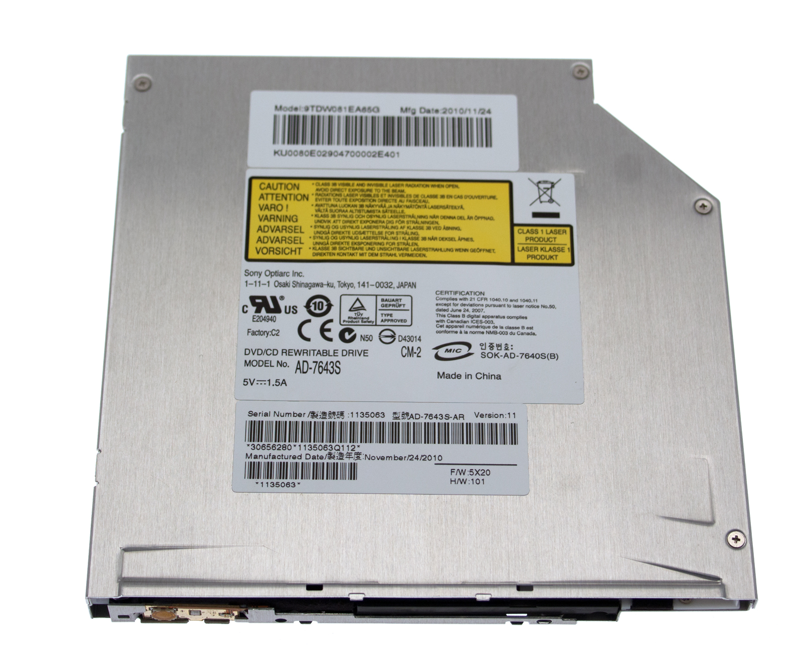 PackardBell SLOT-IN DVD - Brenner oneTwo L5710 Serie (Original) PackardBell SLOT-IN DVD - Brenner oneTwo L5710 Serie (Original)
