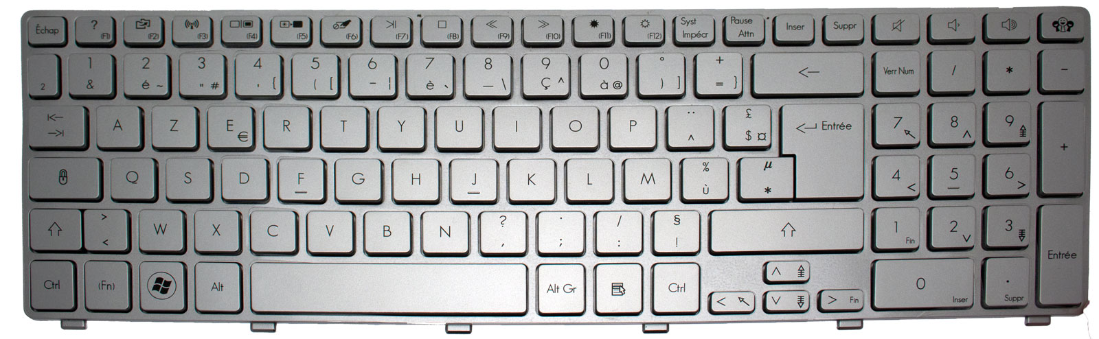 PackardBell Tastatur französisch (FR) silber EasyNote TX69HR Serie (Original) PackardBell Tastatur französisch (FR) silber EasyNote TX69HR Serie (Original)