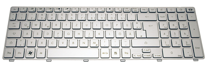 PackardBell Tastatur deutsch (DE) silber EasyNote TX62HR Serie (Original) PackardBell Tastatur deutsch (DE) silber EasyNote TX62HR Serie (Original)