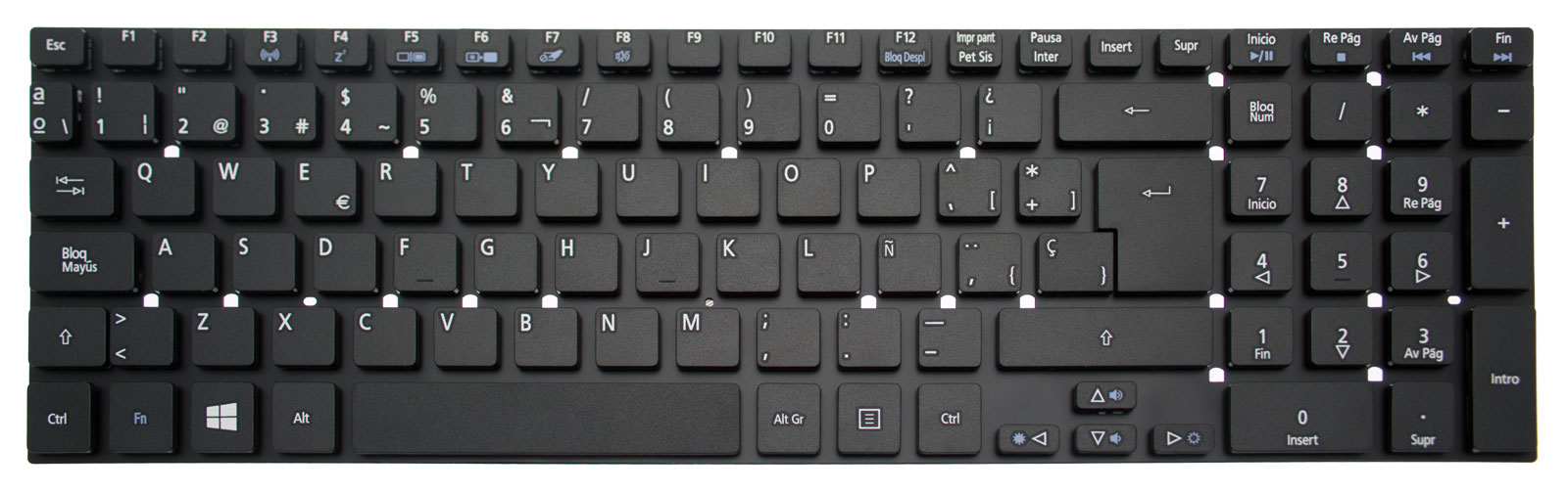 Gateway Tastatur spanisch (ES) schwarz Gateway NV55S Serie (Original)