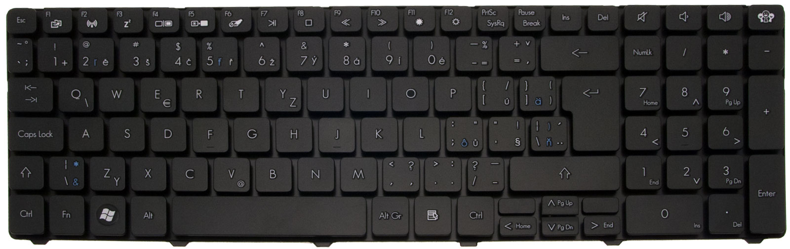 Gateway Tastatur tschechisch slovakisch (CZ/SK) schwarz Gateway NV53A Serie (Original)