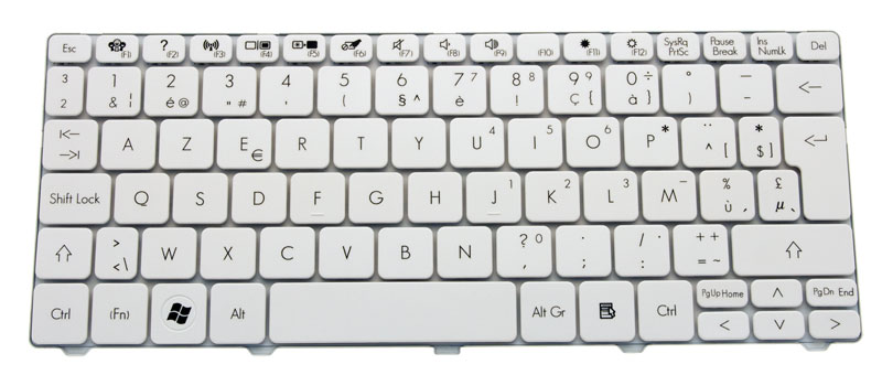 PackardBell Tastatur belgisch (BE) weiß Dot SE3 Serie (Original)