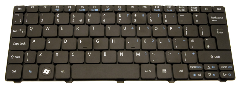 Gateway Tastatur englisch (GB) schwarz Gateway LT27 Serie (Original)