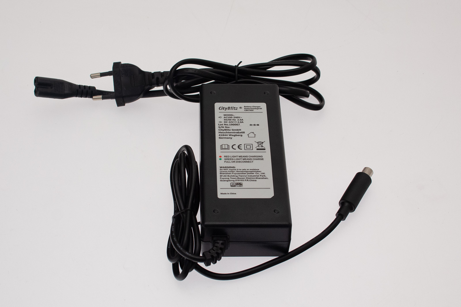 CITYBLITZ (P6-01) Netzteil 42V / 2A / 84W inkl. Netzkabel CB079SZ (Original) CITYBLITZ (P6-01) Netzteil 42V / 2A / 84W inkl. Netzkabel CB079SZ (Original)