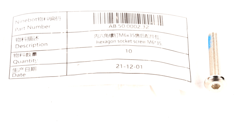 SEGWAY M6X35 HEXAGON SOCKET SCREW SERVICE KIT MAX G30D II (Original)