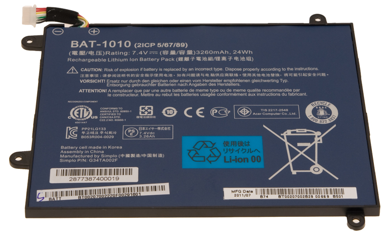 PackardBell Akku / Batterie 3260mAh Liberty Tab G100 Serie (Original)