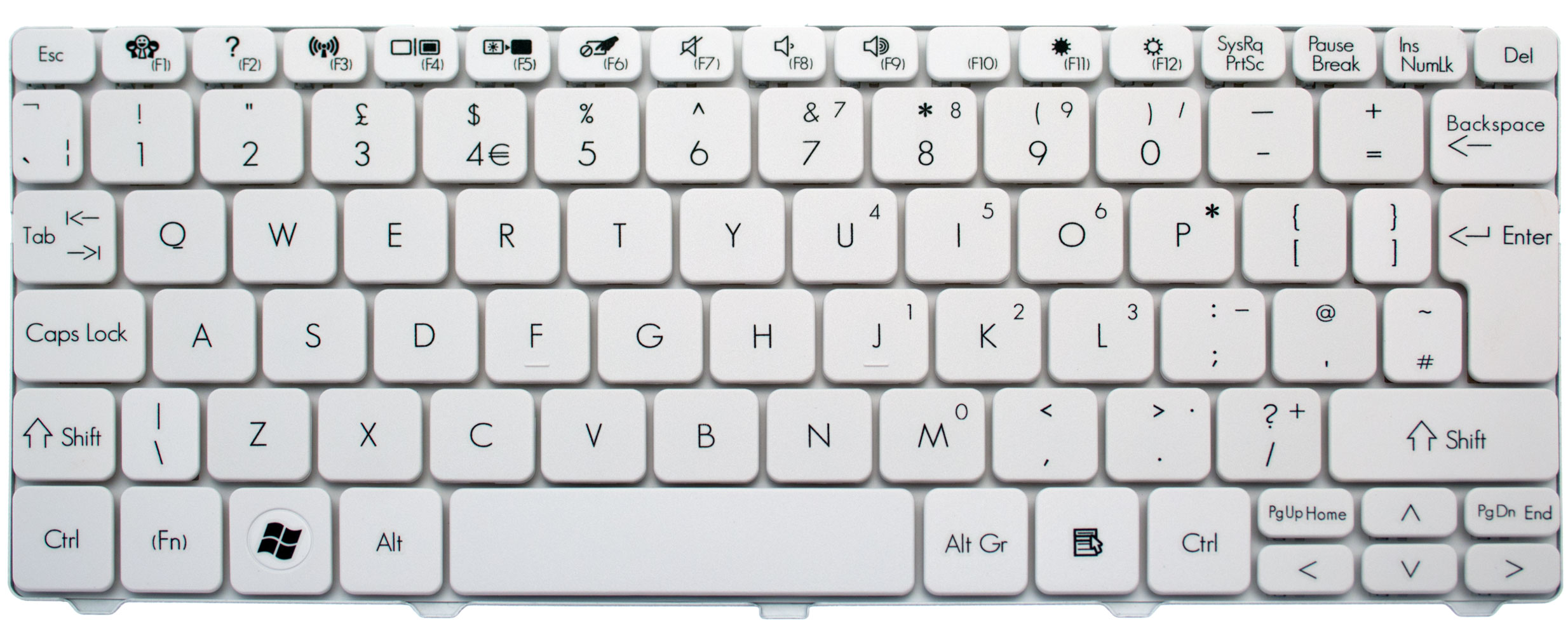 PackardBell Tastatur englisch (GB) weiß Dot SE3 Serie (Original)