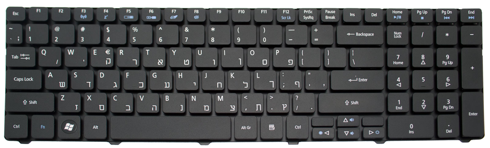 eMachines Tastatur US-Int. hebräisch (US/IL) schwarz eMachines E732Z Serie (Original) eMachines Tastatur US-Int. hebräisch (US/IL) schwarz eMachines E732Z Serie (Original)