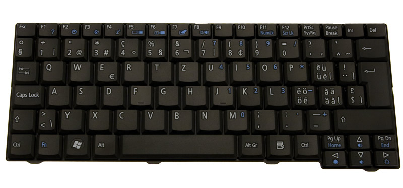 PackardBell Tastatur schweizerisch (CH) schwarz Dot A150 Serie (Original)