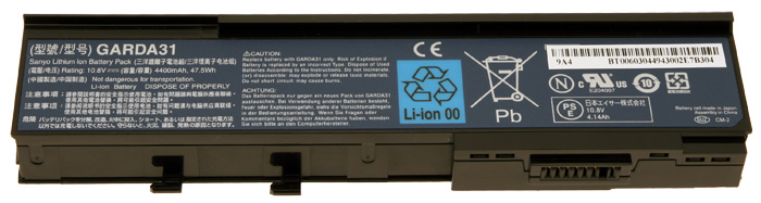 Gateway Akku / Batterie 4400mAh Gateway NO50TG Serie (Original) Gateway Akku / Batterie 4400mAh Gateway NO50TG Serie (Original)