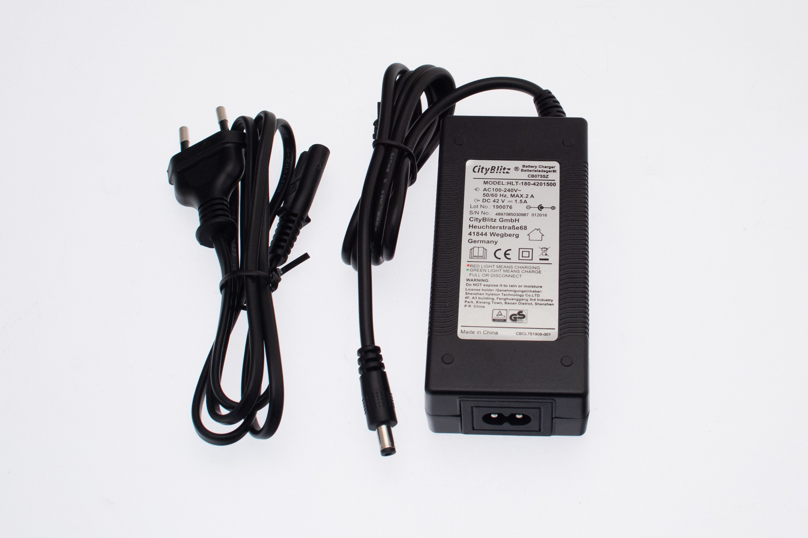 CITYBLITZ (P6-02) Netzteil 42V / 1,5A / 63W B-Grade CB075SZ (Original) CITYBLITZ (P6-02) Netzteil 42V / 1,5A / 63W B-Grade CB075SZ (Original)