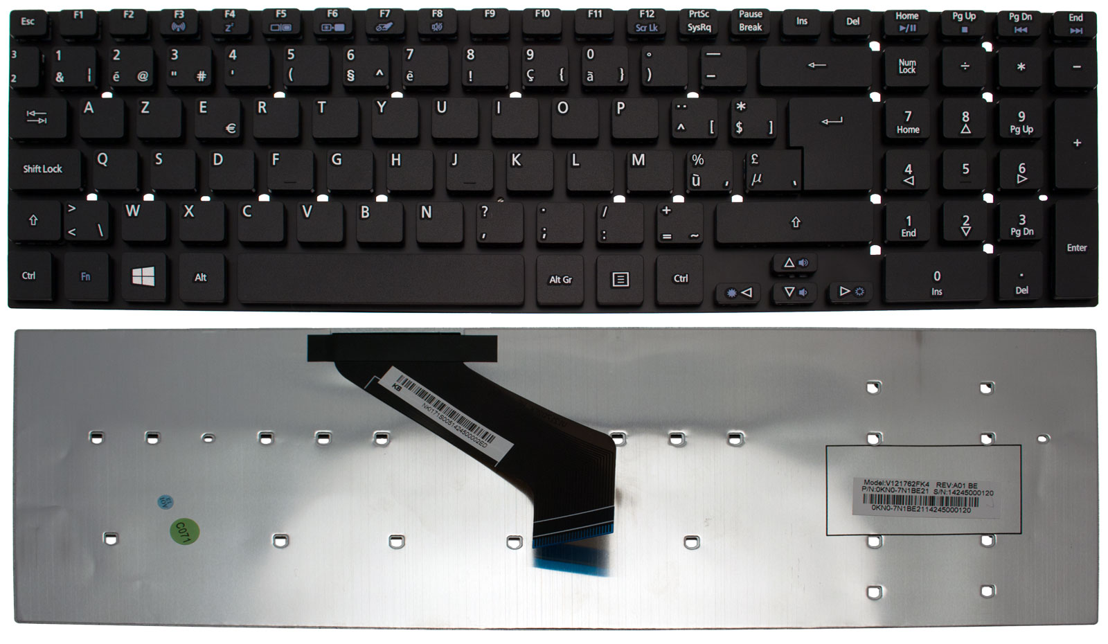 Gateway Tastatur belgisch (BE) schwarz Gateway NV55S Serie (Original)