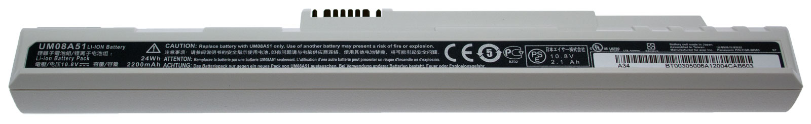 Gateway Akku / Batterie 2200mAh weiß Gateway LT20 Serie (Original) Gateway Akku / Batterie 2200mAh weiß Gateway LT20 Serie (Original)