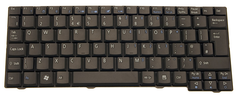 PackardBell Tastatur englisch (GB) schwarz Dot A150 Serie (Original) PackardBell Tastatur englisch (GB) schwarz Dot A150 Serie (Original)