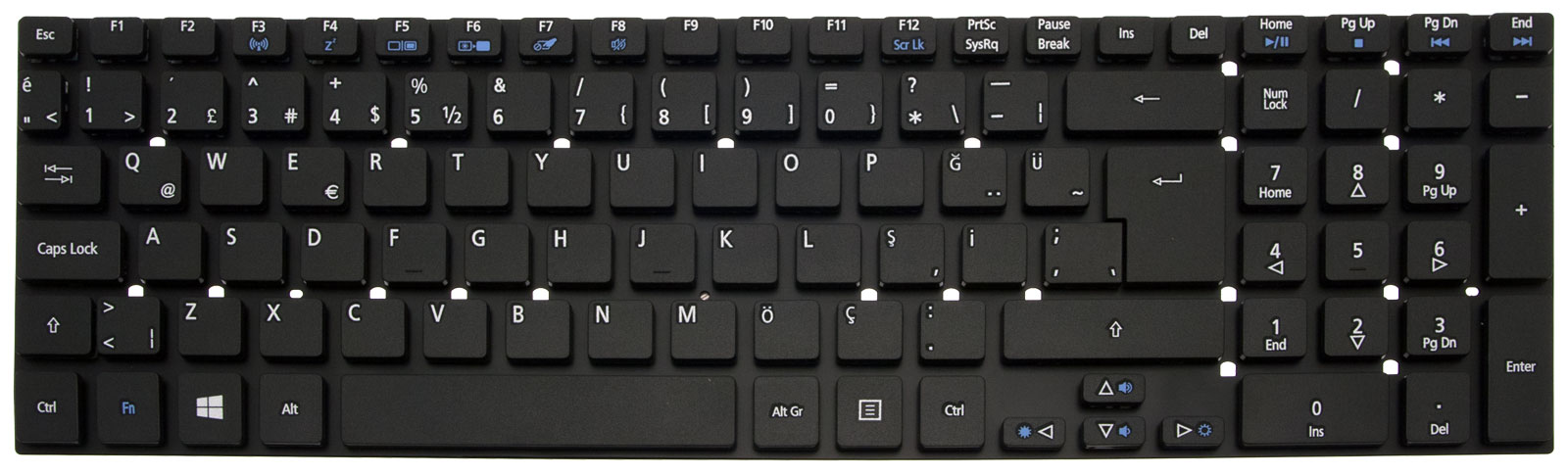 Gateway Tastatur Türkisch (TR) schwarz Gateway NV76R Serie (Original) Gateway Tastatur Türkisch (TR) schwarz Gateway NV76R Serie (Original)