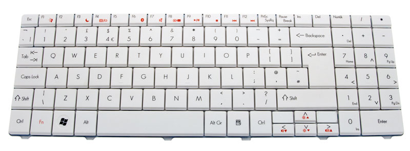 PackardBell Tastatur englisch (GB) weiß EasyNote TJ78 Serie (Original)