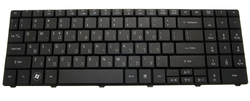 eMachines Tastatur US-Int. hebräisch (US/IL) schwarz eMachines E527 Serie (Original)