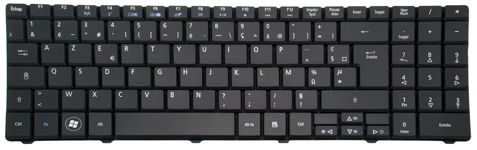 eMachines Tastatur französisch (FR) schwarz eMachines E527 Serie (Original) eMachines Tastatur französisch (FR) schwarz eMachines E527 Serie (Original)